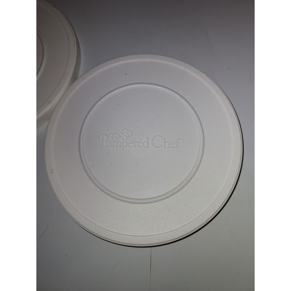 The Pampered Chef Manual Food Processor Replacement Lids Set of 2 - Picture 2 of 5